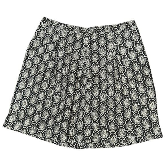 Ann Taylor Loft Dresses & Skirts - Ann Taylor Loft Black & White Patterned Skirt Size 8 Linen Rayon Blend